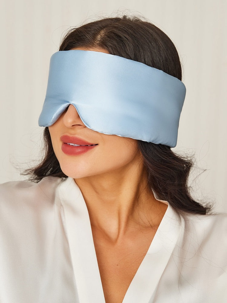 SilkRest silk sleep mask in Pastel Blue