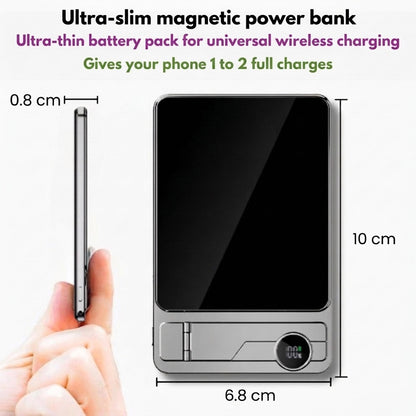 StandUp Power Bank dimensions: 0.8 cm thin, 10 cm by 6.8 cm